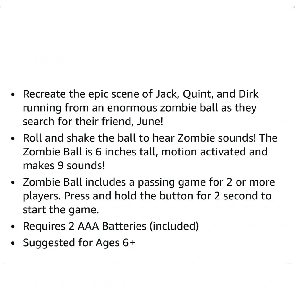 The Last Kids on Earth 6” Zombie Ball Roll or Shake to Hear Zombie Sounds